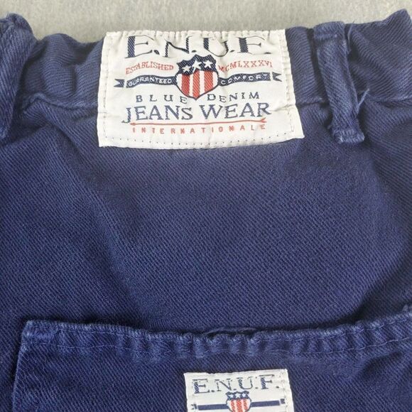 Vtg ENUF Jean Shorts Juniors 11/12 Blue Internationale Cargo Denim Made in USA - Picture 7 of 8